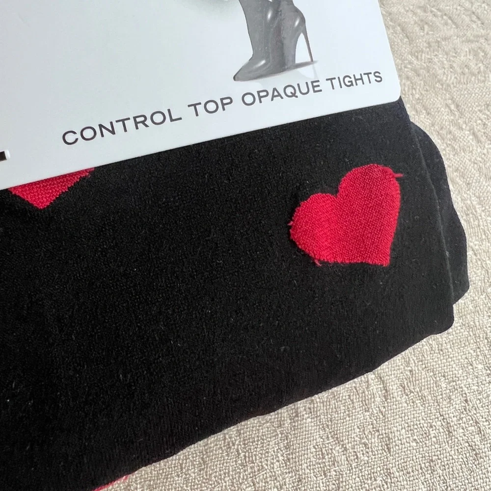MEMOI 2 pair Control Top Opaque Tights size S/M black